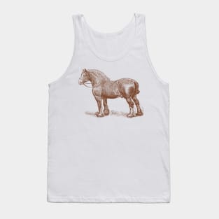 English Shire Horse Vintage Illustration Tank Top